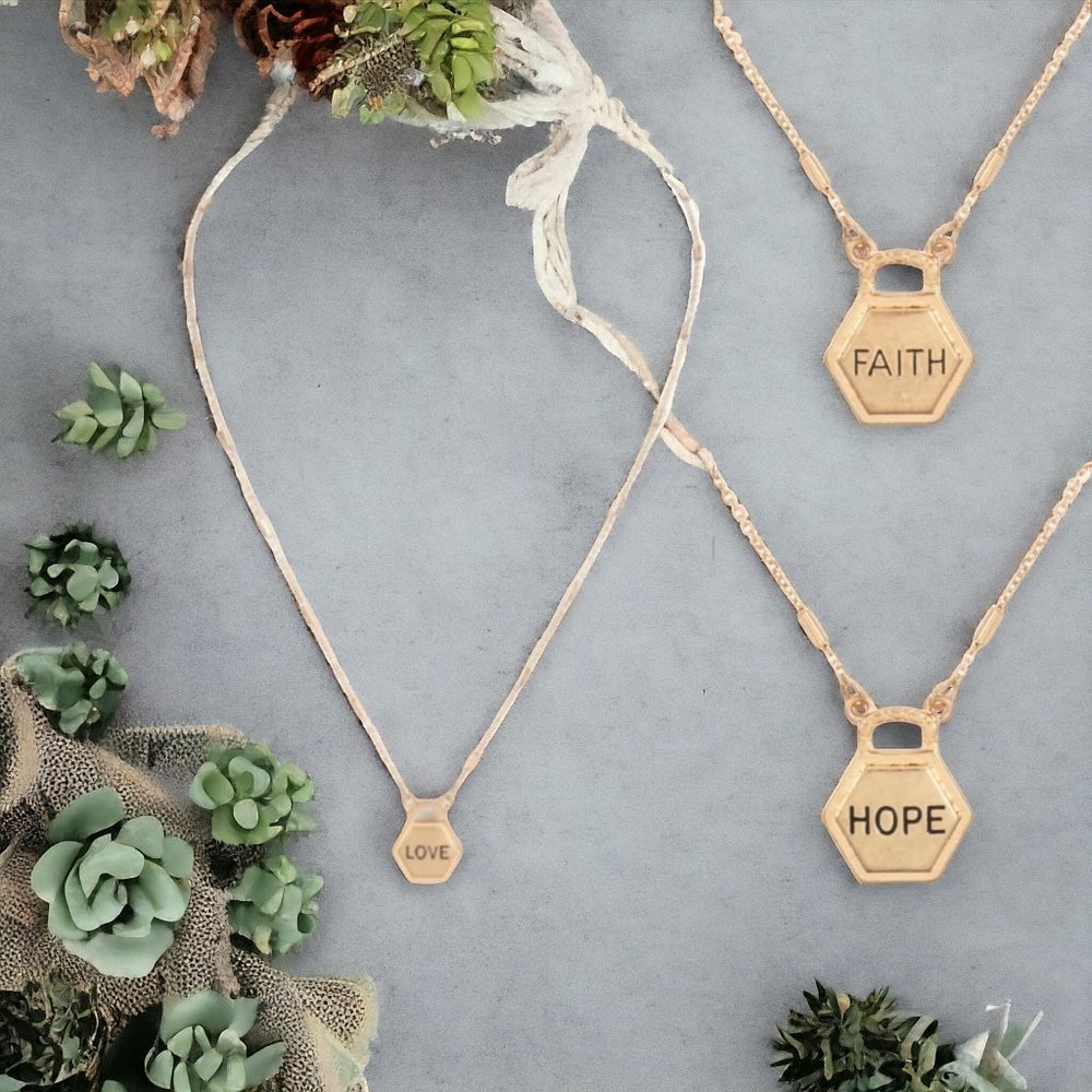 10747  Faith, Love & Hope Necklaces